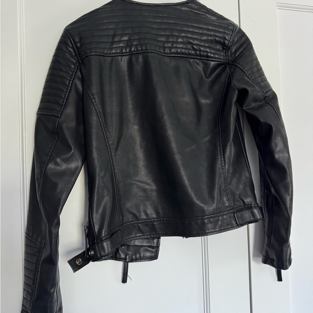 Motorcycle vegan leather jacket